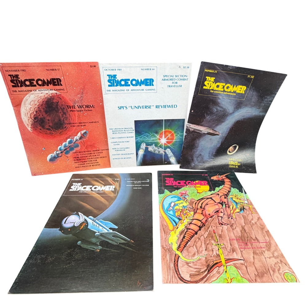 Vintage Metagaming The Space Gamer Magazine Lot 5 Issues 19 23 25 44 57 1978-82